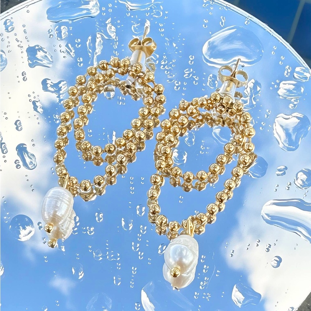 18K GOLD PLATED STAINLESS STEEL EARRINGS, INTENSITY